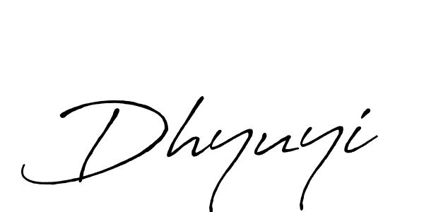 Make a beautiful signature design for name Dhyuyi. With this signature (Antro_Vectra_Bolder) style, you can create a handwritten signature for free. Dhyuyi signature style 7 images and pictures png