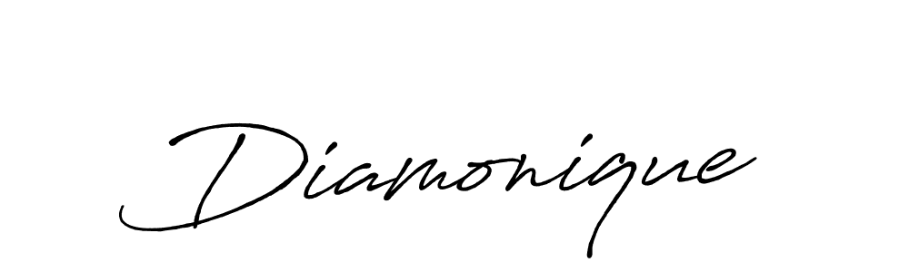 Use a signature maker to create a handwritten signature online. With this signature software, you can design (Antro_Vectra_Bolder) your own signature for name Diamonique. Diamonique signature style 7 images and pictures png