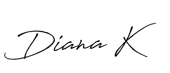 Use a signature maker to create a handwritten signature online. With this signature software, you can design (Antro_Vectra_Bolder) your own signature for name Diana K. Diana K signature style 7 images and pictures png