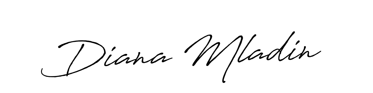 How to make Diana Mladin name signature. Use Antro_Vectra_Bolder style for creating short signs online. This is the latest handwritten sign. Diana Mladin signature style 7 images and pictures png