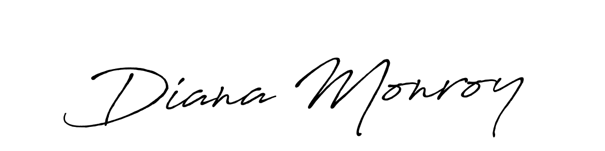 Diana Monroy stylish signature style. Best Handwritten Sign (Antro_Vectra_Bolder) for my name. Handwritten Signature Collection Ideas for my name Diana Monroy. Diana Monroy signature style 7 images and pictures png