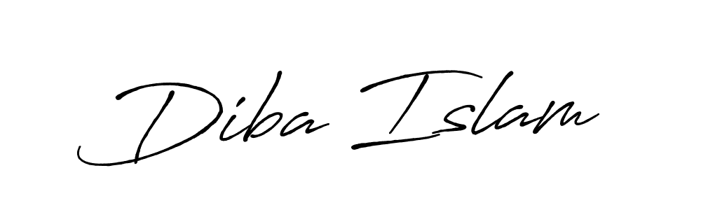 Create a beautiful signature design for name Diba Islam. With this signature (Antro_Vectra_Bolder) fonts, you can make a handwritten signature for free. Diba Islam signature style 7 images and pictures png