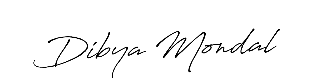 Create a beautiful signature design for name Dibya Mondal. With this signature (Antro_Vectra_Bolder) fonts, you can make a handwritten signature for free. Dibya Mondal signature style 7 images and pictures png