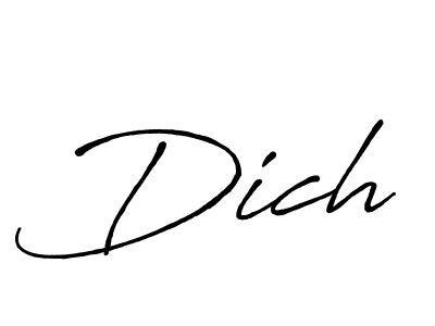 Make a beautiful signature design for name Dich. With this signature (Antro_Vectra_Bolder) style, you can create a handwritten signature for free. Dich signature style 7 images and pictures png