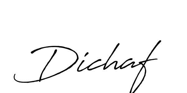 How to make Dichaf signature? Antro_Vectra_Bolder is a professional autograph style. Create handwritten signature for Dichaf name. Dichaf signature style 7 images and pictures png