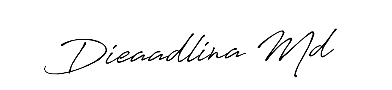 Make a short Dieaadlina Md signature style. Manage your documents anywhere anytime using Antro_Vectra_Bolder. Create and add eSignatures, submit forms, share and send files easily. Dieaadlina Md signature style 7 images and pictures png
