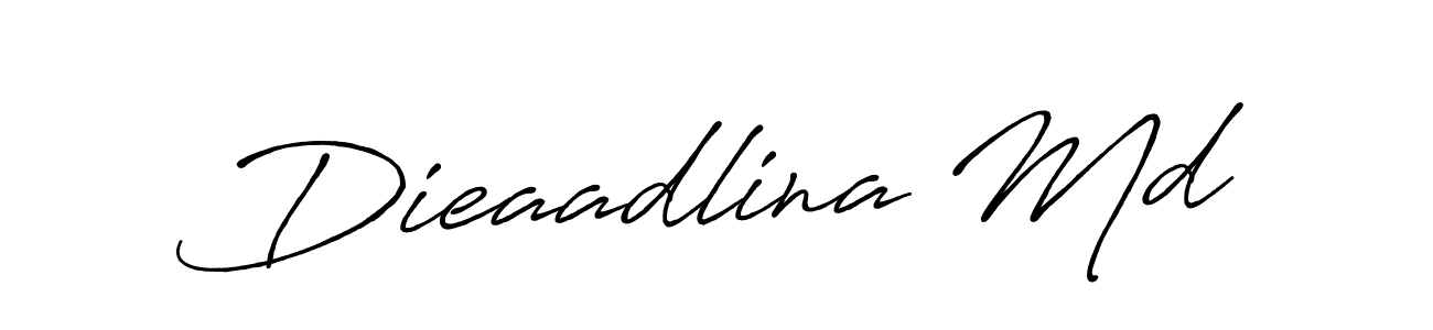 Make a short Dieaadlina Md signature style. Manage your documents anywhere anytime using Antro_Vectra_Bolder. Create and add eSignatures, submit forms, share and send files easily. Dieaadlina Md signature style 7 images and pictures png