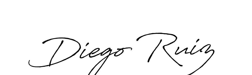 Diego Ruiz stylish signature style. Best Handwritten Sign (Antro_Vectra_Bolder) for my name. Handwritten Signature Collection Ideas for my name Diego Ruiz. Diego Ruiz signature style 7 images and pictures png