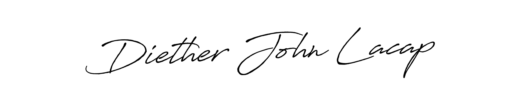 Create a beautiful signature design for name Diether John Lacap. With this signature (Antro_Vectra_Bolder) fonts, you can make a handwritten signature for free. Diether John Lacap signature style 7 images and pictures png
