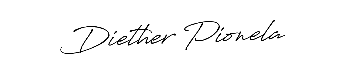 Use a signature maker to create a handwritten signature online. With this signature software, you can design (Antro_Vectra_Bolder) your own signature for name Diether Pionela. Diether Pionela signature style 7 images and pictures png