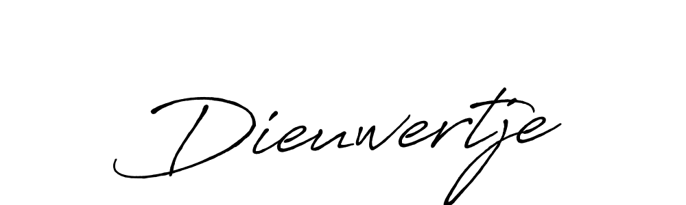 Design your own signature with our free online signature maker. With this signature software, you can create a handwritten (Antro_Vectra_Bolder) signature for name Dieuwertje. Dieuwertje signature style 7 images and pictures png