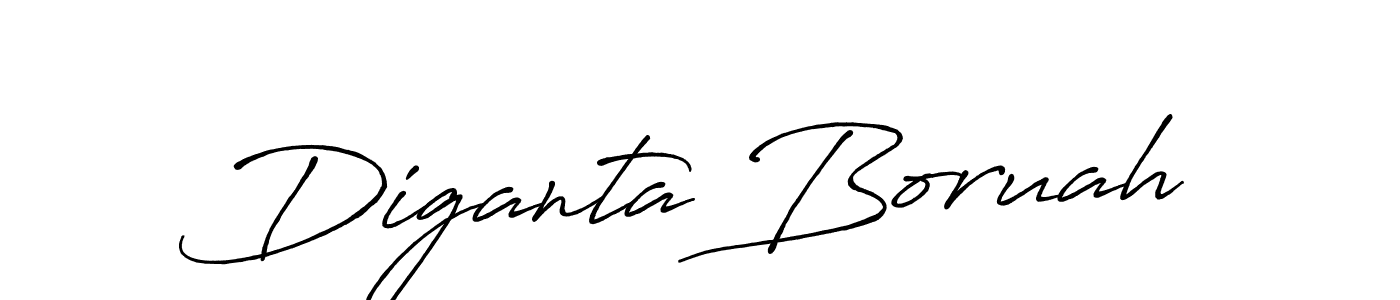 How to make Diganta Boruah name signature. Use Antro_Vectra_Bolder style for creating short signs online. This is the latest handwritten sign. Diganta Boruah signature style 7 images and pictures png