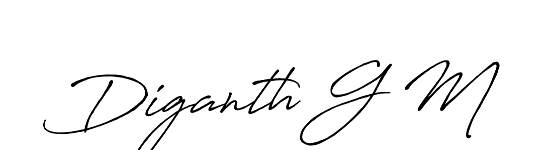 Design your own signature with our free online signature maker. With this signature software, you can create a handwritten (Antro_Vectra_Bolder) signature for name Diganth G M. Diganth G M signature style 7 images and pictures png