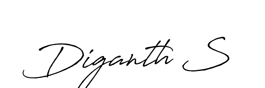 How to make Diganth S signature? Antro_Vectra_Bolder is a professional autograph style. Create handwritten signature for Diganth S name. Diganth S signature style 7 images and pictures png