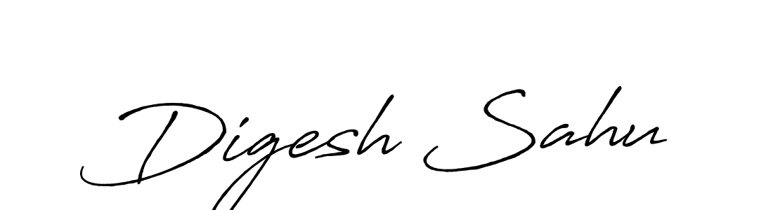 How to make Digesh Sahu name signature. Use Antro_Vectra_Bolder style for creating short signs online. This is the latest handwritten sign. Digesh Sahu signature style 7 images and pictures png