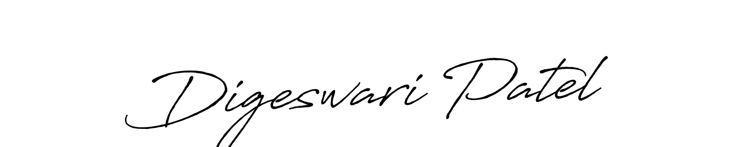 Create a beautiful signature design for name Digeswari Patel. With this signature (Antro_Vectra_Bolder) fonts, you can make a handwritten signature for free. Digeswari Patel signature style 7 images and pictures png