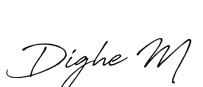 Also You can easily find your signature by using the search form. We will create Dighe M name handwritten signature images for you free of cost using Antro_Vectra_Bolder sign style. Dighe M signature style 7 images and pictures png