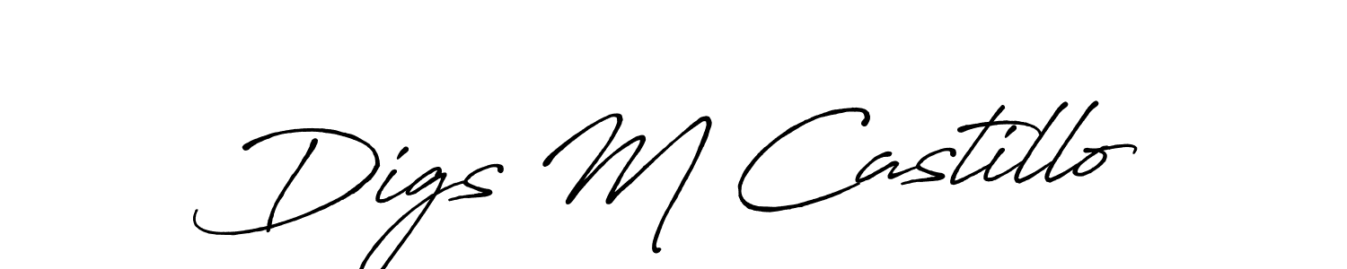 Design your own signature with our free online signature maker. With this signature software, you can create a handwritten (Antro_Vectra_Bolder) signature for name Digs M Castillo. Digs M Castillo signature style 7 images and pictures png
