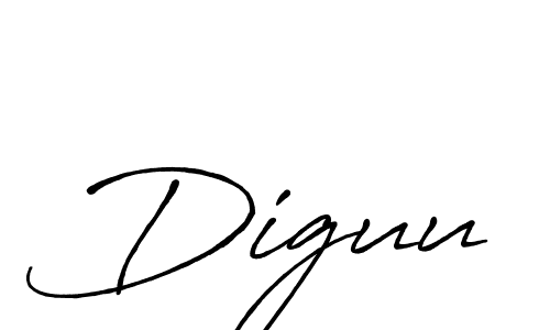 How to make Diguu signature? Antro_Vectra_Bolder is a professional autograph style. Create handwritten signature for Diguu name. Diguu signature style 7 images and pictures png