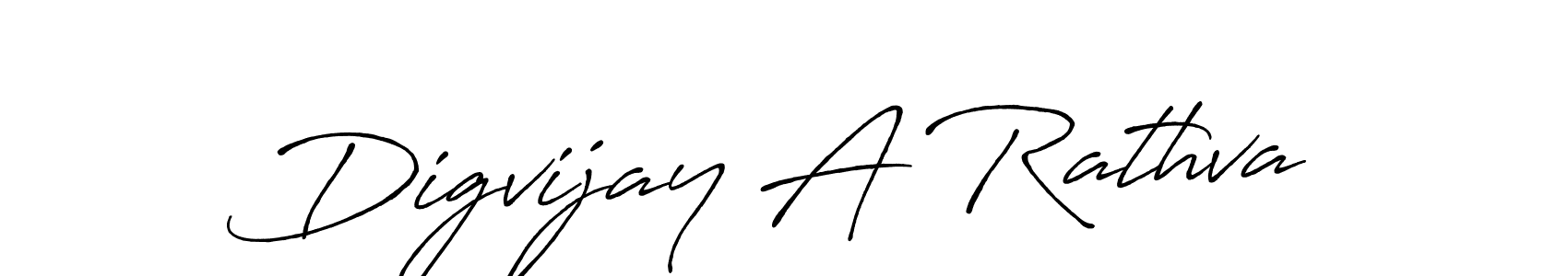 Design your own signature with our free online signature maker. With this signature software, you can create a handwritten (Antro_Vectra_Bolder) signature for name Digvijay A Rathva. Digvijay A Rathva signature style 7 images and pictures png