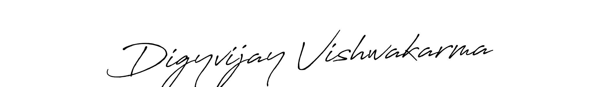 Make a beautiful signature design for name Digyvijay Vishwakarma. With this signature (Antro_Vectra_Bolder) style, you can create a handwritten signature for free. Digyvijay Vishwakarma signature style 7 images and pictures png