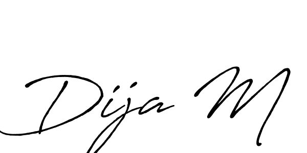 Similarly Antro_Vectra_Bolder is the best handwritten signature design. Signature creator online .You can use it as an online autograph creator for name Dija M. Dija M signature style 7 images and pictures png