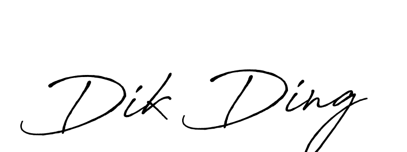 Dik Ding stylish signature style. Best Handwritten Sign (Antro_Vectra_Bolder) for my name. Handwritten Signature Collection Ideas for my name Dik Ding. Dik Ding signature style 7 images and pictures png