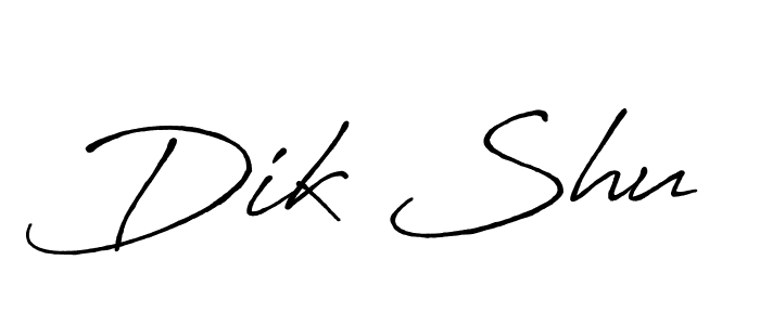 Similarly Antro_Vectra_Bolder is the best handwritten signature design. Signature creator online .You can use it as an online autograph creator for name Dik Shu. Dik Shu signature style 7 images and pictures png