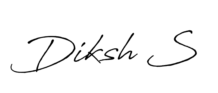 The best way (Antro_Vectra_Bolder) to make a short signature is to pick only two or three words in your name. The name Diksh S include a total of six letters. For converting this name. Diksh S signature style 7 images and pictures png