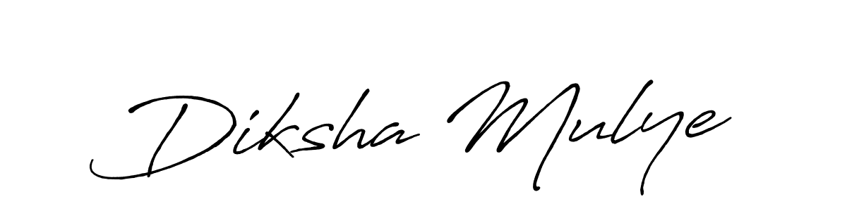 Create a beautiful signature design for name Diksha Mulye. With this signature (Antro_Vectra_Bolder) fonts, you can make a handwritten signature for free. Diksha Mulye signature style 7 images and pictures png