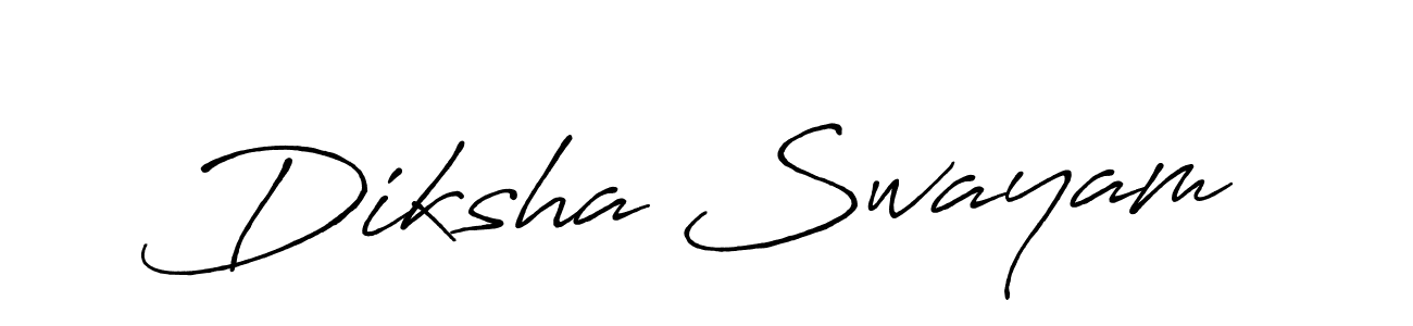 Create a beautiful signature design for name Diksha Swayam. With this signature (Antro_Vectra_Bolder) fonts, you can make a handwritten signature for free. Diksha Swayam signature style 7 images and pictures png