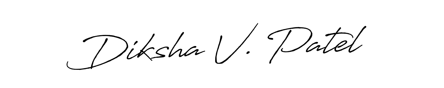 Also You can easily find your signature by using the search form. We will create Diksha V. Patel name handwritten signature images for you free of cost using Antro_Vectra_Bolder sign style. Diksha V. Patel signature style 7 images and pictures png