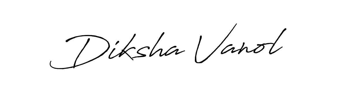 Make a short Diksha Vanol signature style. Manage your documents anywhere anytime using Antro_Vectra_Bolder. Create and add eSignatures, submit forms, share and send files easily. Diksha Vanol signature style 7 images and pictures png