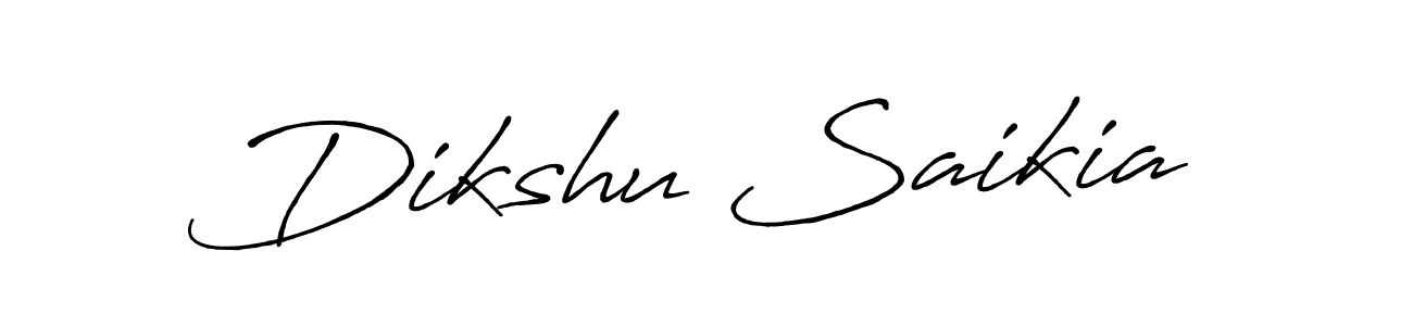 How to make Dikshu Saikia name signature. Use Antro_Vectra_Bolder style for creating short signs online. This is the latest handwritten sign. Dikshu Saikia signature style 7 images and pictures png