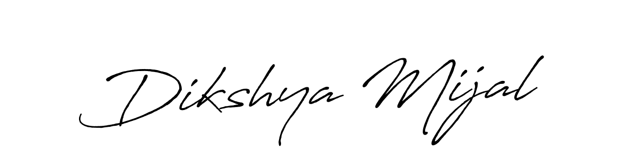 How to make Dikshya Mijal name signature. Use Antro_Vectra_Bolder style for creating short signs online. This is the latest handwritten sign. Dikshya Mijal signature style 7 images and pictures png