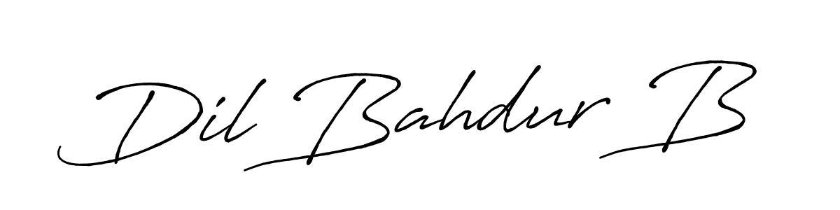 Make a beautiful signature design for name Dil Bahdur B. With this signature (Antro_Vectra_Bolder) style, you can create a handwritten signature for free. Dil Bahdur B signature style 7 images and pictures png