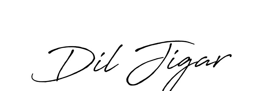 Use a signature maker to create a handwritten signature online. With this signature software, you can design (Antro_Vectra_Bolder) your own signature for name Dil Jigar. Dil Jigar signature style 7 images and pictures png