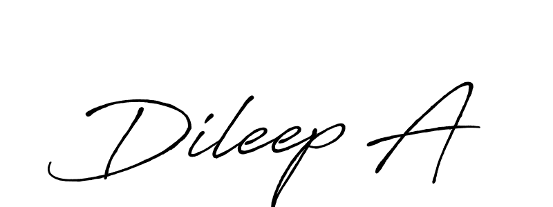 Create a beautiful signature design for name Dileep A. With this signature (Antro_Vectra_Bolder) fonts, you can make a handwritten signature for free. Dileep A signature style 7 images and pictures png