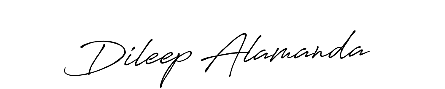 How to make Dileep Alamanda signature? Antro_Vectra_Bolder is a professional autograph style. Create handwritten signature for Dileep Alamanda name. Dileep Alamanda signature style 7 images and pictures png