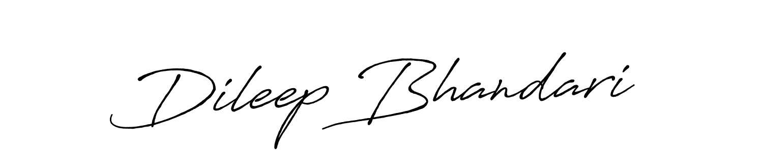 Make a beautiful signature design for name Dileep Bhandari. With this signature (Antro_Vectra_Bolder) style, you can create a handwritten signature for free. Dileep Bhandari signature style 7 images and pictures png