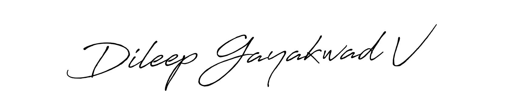How to make Dileep Gayakwad V signature? Antro_Vectra_Bolder is a professional autograph style. Create handwritten signature for Dileep Gayakwad V name. Dileep Gayakwad V signature style 7 images and pictures png