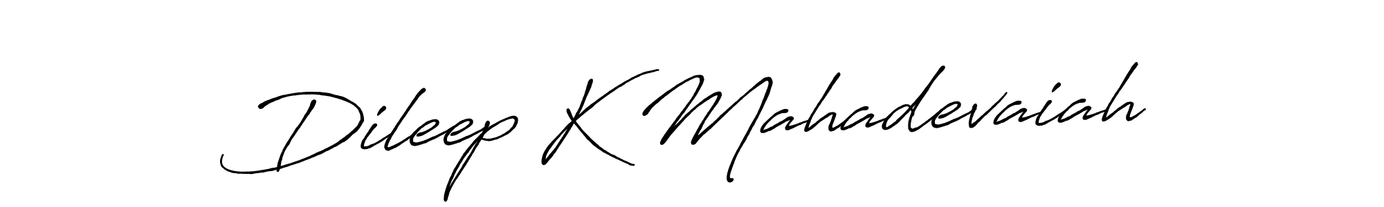 Make a beautiful signature design for name Dileep K Mahadevaiah. With this signature (Antro_Vectra_Bolder) style, you can create a handwritten signature for free. Dileep K Mahadevaiah signature style 7 images and pictures png