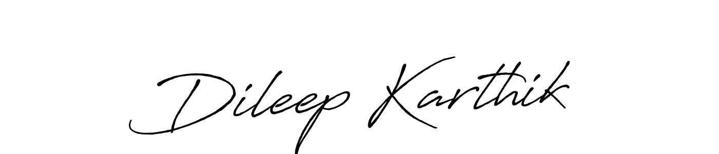 Make a beautiful signature design for name Dileep Karthik. With this signature (Antro_Vectra_Bolder) style, you can create a handwritten signature for free. Dileep Karthik signature style 7 images and pictures png