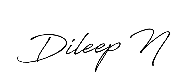 Dileep N stylish signature style. Best Handwritten Sign (Antro_Vectra_Bolder) for my name. Handwritten Signature Collection Ideas for my name Dileep N. Dileep N signature style 7 images and pictures png