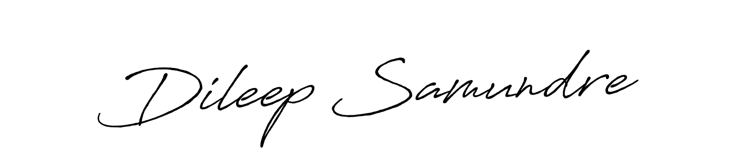 Design your own signature with our free online signature maker. With this signature software, you can create a handwritten (Antro_Vectra_Bolder) signature for name Dileep Samundre. Dileep Samundre signature style 7 images and pictures png