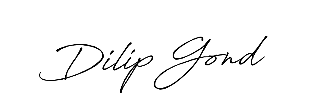 Design your own signature with our free online signature maker. With this signature software, you can create a handwritten (Antro_Vectra_Bolder) signature for name Dilip Gond. Dilip Gond signature style 7 images and pictures png