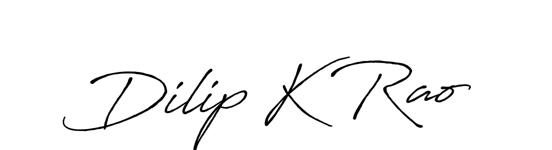 Create a beautiful signature design for name Dilip K Rao. With this signature (Antro_Vectra_Bolder) fonts, you can make a handwritten signature for free. Dilip K Rao signature style 7 images and pictures png