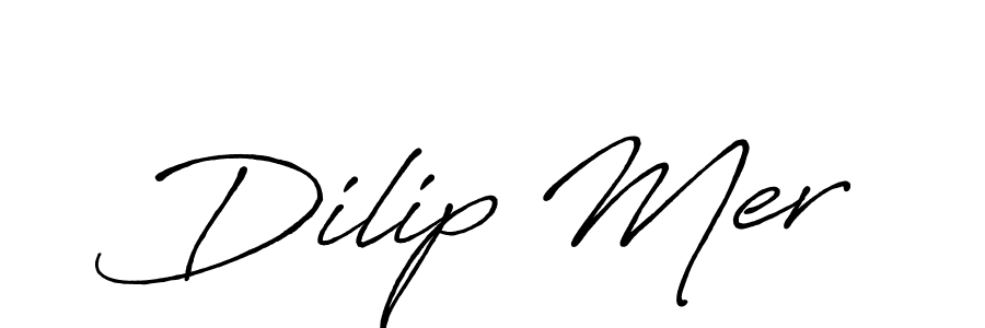 Make a beautiful signature design for name Dilip Mer. With this signature (Antro_Vectra_Bolder) style, you can create a handwritten signature for free. Dilip Mer signature style 7 images and pictures png