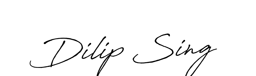 Create a beautiful signature design for name Dilip Sing. With this signature (Antro_Vectra_Bolder) fonts, you can make a handwritten signature for free. Dilip Sing signature style 7 images and pictures png