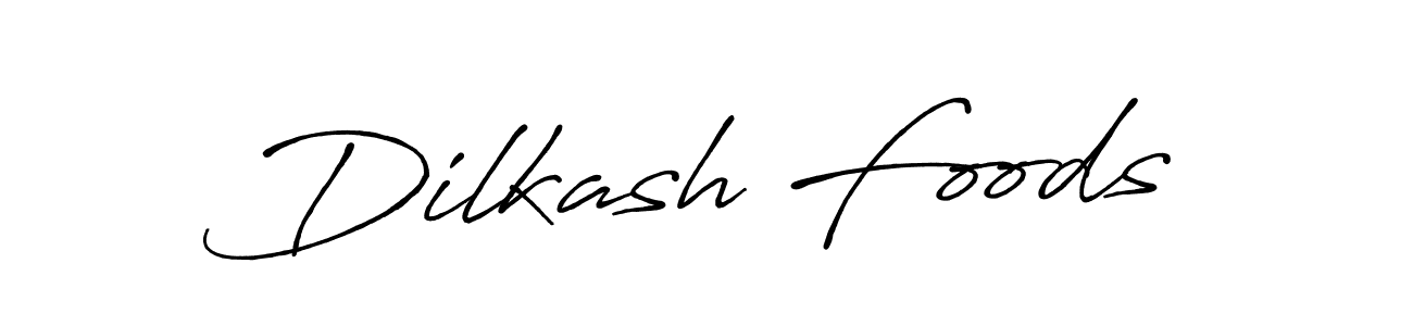 Use a signature maker to create a handwritten signature online. With this signature software, you can design (Antro_Vectra_Bolder) your own signature for name Dilkash Foods. Dilkash Foods signature style 7 images and pictures png